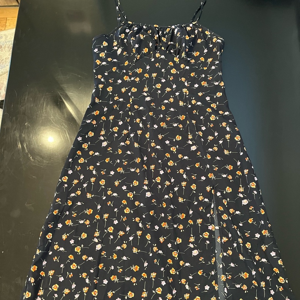 SHEIN navy blue floral dress